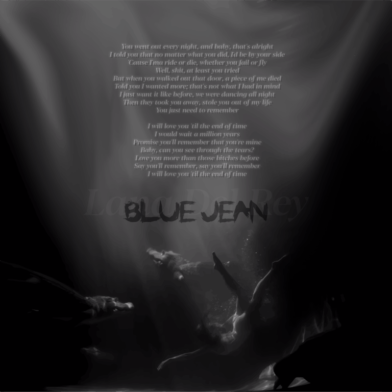 Lana Del Rey Blue Jeans lyrics artwork