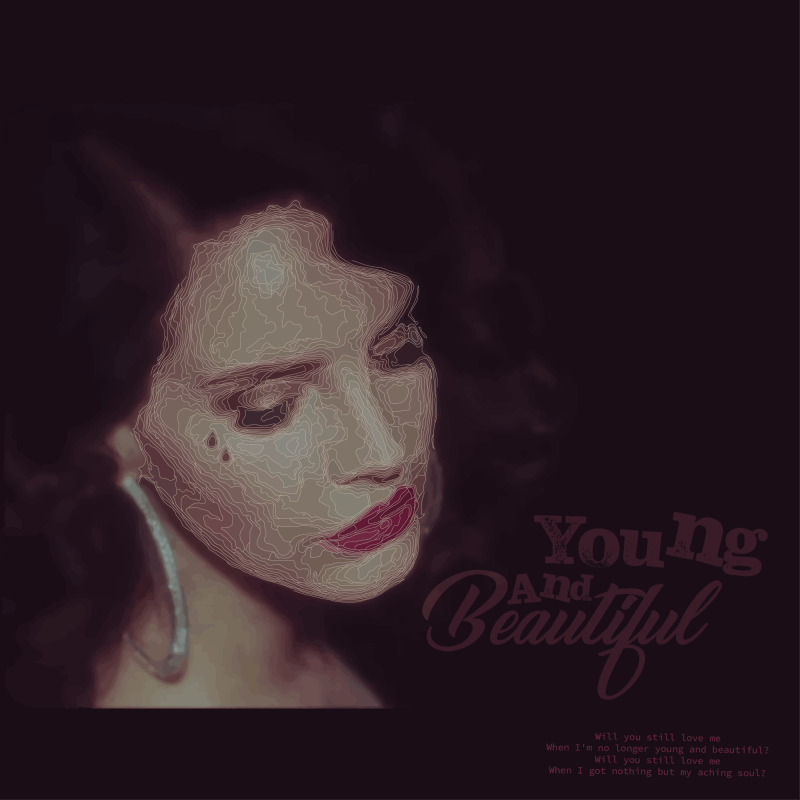 Lana Del Rey Young and Beautiful lyrics artwork